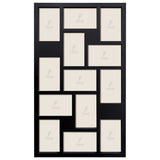 Collage 13 kuvaa Musta Monikuvakehys