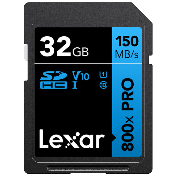 Professional 800x SDHC UHS-I cards, C10 V10 U1, R120/45MB 32GB