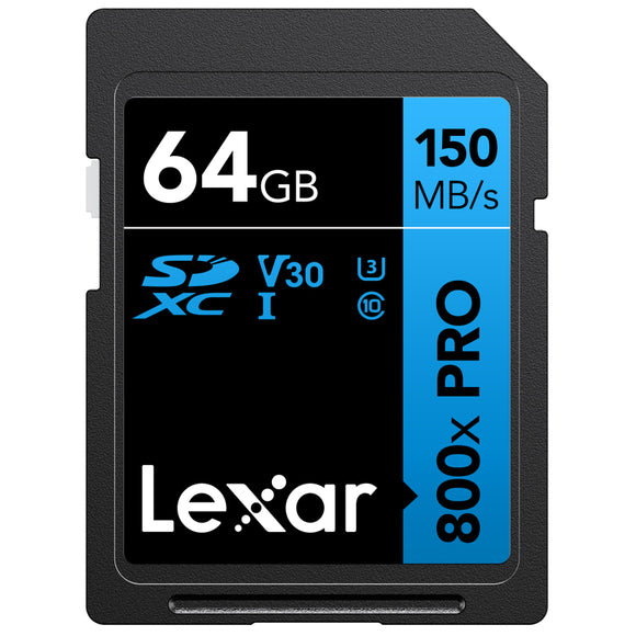 Professional 800x SDHC UHS-I cards, C10 V10 U1, R150 64GB