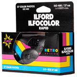 Ilford Ilfocolor Rapid -kertakaäyttökamera salamalla 27 kuvaa